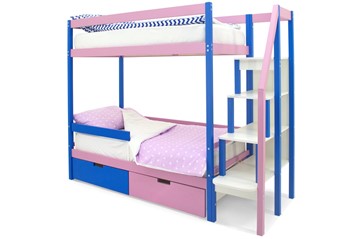 Двухэтажная детская кровать Svogen синий-лаванда в Глазове