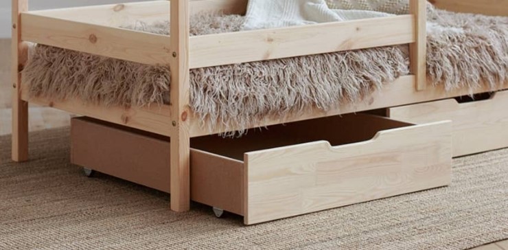 Детская двухъярусная кровать Домик с ящиками, без покраски в Глазове - изображение 1