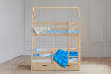 Детская двухъярусная кровать Домик с ящиками, без покраски в Глазове