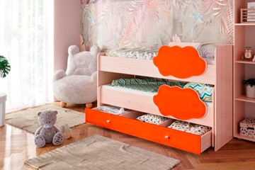 Двухъярусная кровать ТМК Соник 1.6 с ящиком, Оранжевый в Ижевске