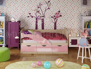 Кровать детская Миф Дельфин-1, Розовый глянец 80х160 в Ижевске