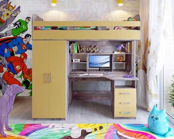Детская кровать-шкаф Аракс, каркас Бетон, фасад Зира в Глазове