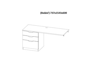 Кровать-чердак с письменным столом и шкафом POLINI Kids Simple Белый в Глазове - предосмотр 7