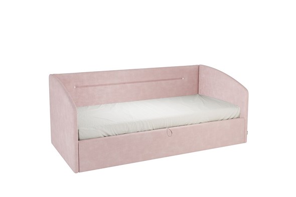 Кроватка 0.9 Альба (Софа), нежно-розовый (велюр) в Сарапуле - изображение