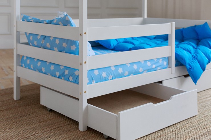 Кровать детская Домик с ящиками, цвет белый в Глазове - изображение 3