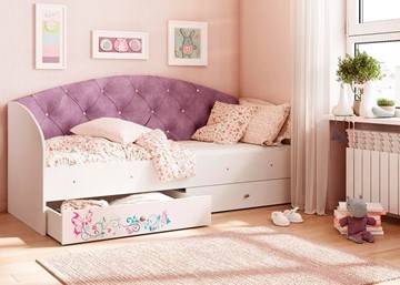 Односпальная детская кровать Эльза без бортика, Фиолетовый (латы) в Глазове