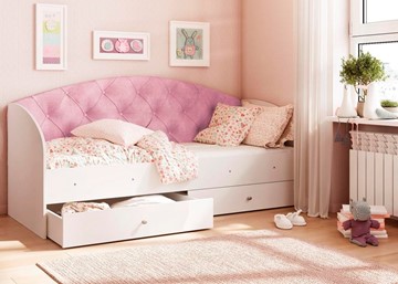 Детская кровать ТМК Эльза без бортика, Розовый (латы) в Ижевске