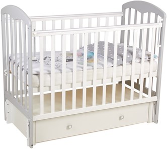 Детская кроватка Фея 328 Белый / Серый в Сарапуле