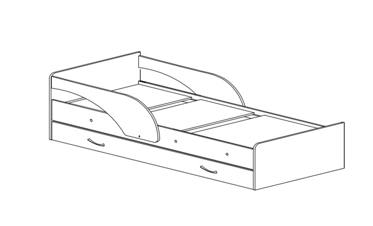 Детская кровать Максимка, корпус Млечный дуб, фасад Розовый в Глазове - изображение 1