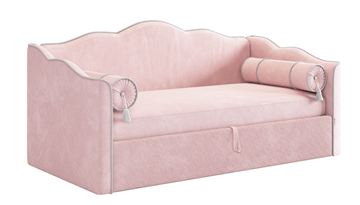 Детская кровать с подъемным механизмом Лея (Софа) 90х200 (нежно-розовый (велюр)/галька (велюр)) в Ижевске