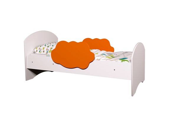 Детская кровать Тучка, корпус Белый, фасад Оранжевый в Сарапуле - изображение