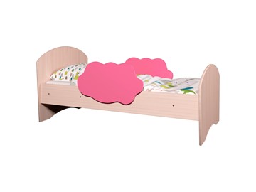 Детская кровать с бортиками Тучка, корпус Дуб млечный, фасад Розовый в Сарапуле