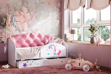 Детская кровать Звездочка с бортиком, Розовый в Ижевске