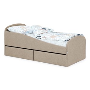 Детская кровать с ящиками Letmo 190х80 песочный (рогожка) в Глазове