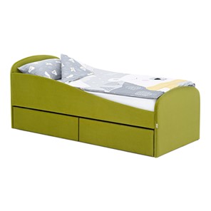 Детская кровать с ящиками Letmo 190х80 оливковый (велюр) в Глазове