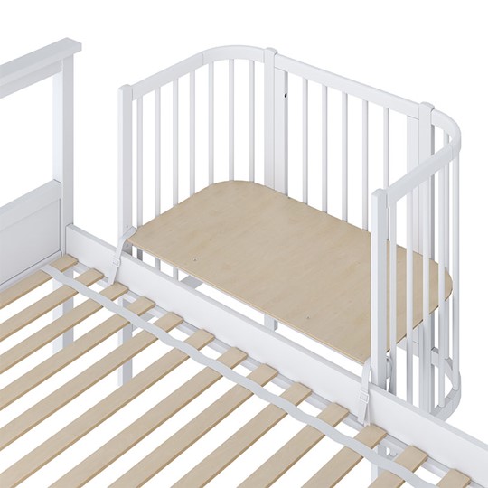 Кроватка приставная POLINI Kids Simple 105 Белый в Сарапуле - изображение 2