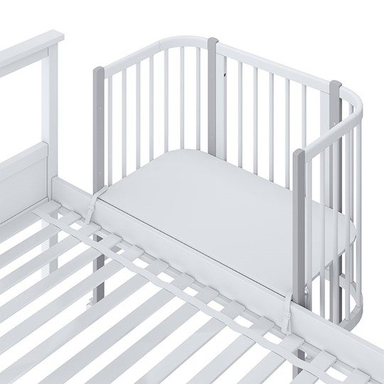 Кроватка детская приставная POLINI Kids Simple 120 Белый / Серый в Ижевске - изображение 4