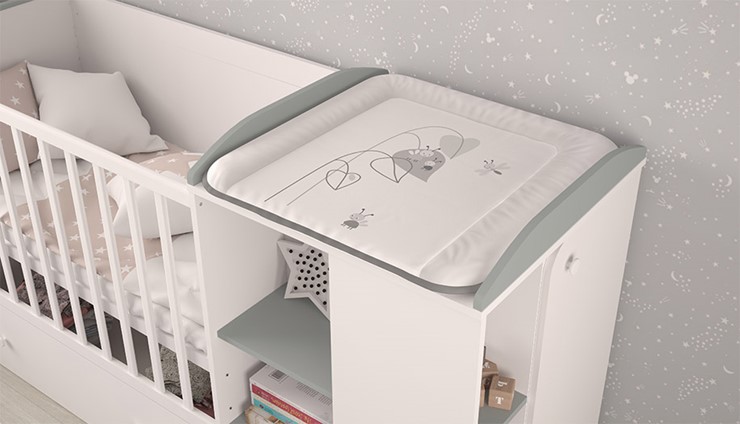 Многофункциональная кровать с комодом POLINI Kids Ameli 800 Белый / Серый, серия AMELI в Глазове - изображение 3