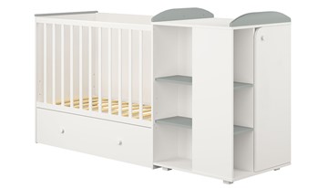 Детская кровать-шкаф с комодом POLINI Kids Ameli 800 Белый / Серый, серия AMELI в Сарапуле