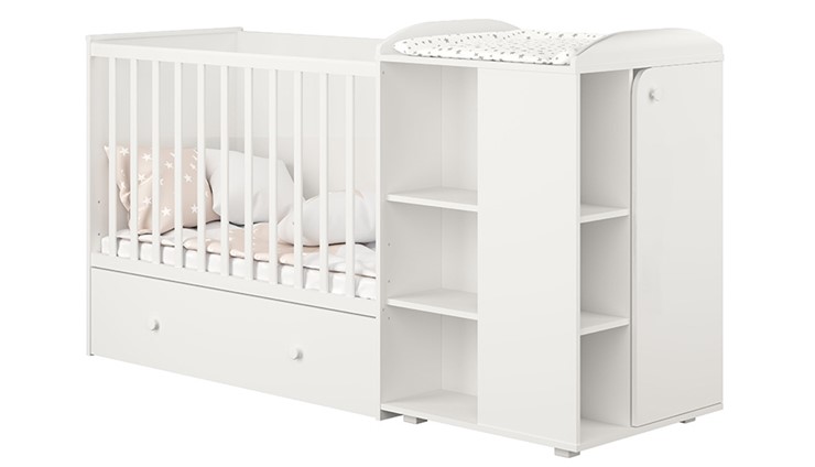 Многофункциональная кровать с комодом POLINI Kids Ameli 800 Белый, серия AMELI в Глазове - изображение 1