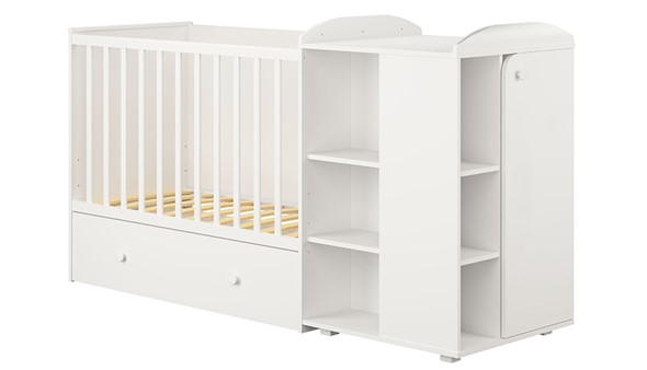 Многофункциональная кровать с комодом POLINI Kids Ameli 800 Белый, серия AMELI в Глазове - изображение