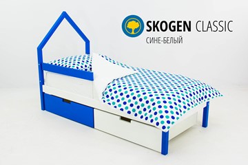 Детская кровать-домик мини Skogen сине-белый в Глазове