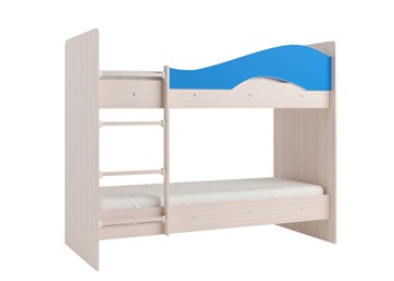 Детская двухэтажная кровать Мая на щитах, корпус Млечный дуб, фасад Синий в Глазове