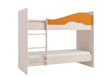 Двухэтажная детская кровать Мая на щитах, корпус Млечный дуб, фасад Оранжевый в Глазове
