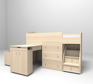 Детская кровать-шкаф Малыш 1600, корпус Дуб, фасад Дуб в Глазове