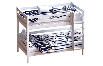 Детская 2-ярусная кровать Мебельград Авалон, восковая эмаль с прямой лестницей в Глазове