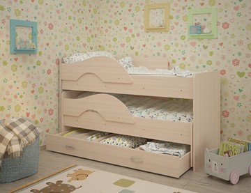 Двухэтажная детская кровать ТМК Радуга 1.6 с ящиком, цвет Млечный дуб в Глазове