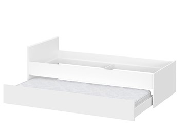 Детская кровать для мальчика Токио, белый текстурный (одинарная (0,9х2,0) + выкатная) в Глазове