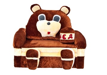 Детский диван Медведь с подушкой, ширина 120 см в Сарапуле