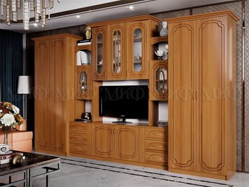 Гостиный гарнитур Альберт со шкафами, глянцевый в Ижевске