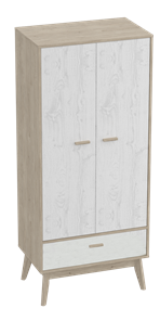 Шкаф для одежды Калгари, Дуб натуральный светлый/Белый матовый в Сарапуле