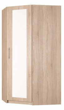 Распашной шкаф угловой Реал (YR-198х1034 (7)-М, Вар.1), с зеркалом в Ижевске - изображение