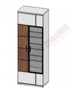 Шкаф витрина со стеклом левая Корано, Бм.Кор-01, белый экспо/ольха текстурная в Глазове