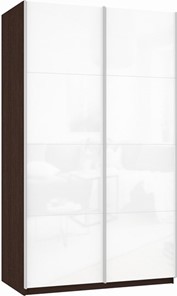 Шкаф 2-х створчатый Прайм (Белое стекло/Белое стекло) 1600x570x2300, венге в Глазове
