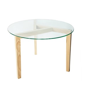Журнальный столик Оникс-7, Натуральный массив/Прозрачное стекло в Сарапуле