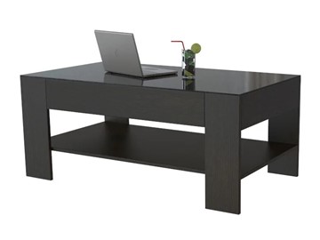 Журнальный столик Мебелик BeautyStyle-26 (венге-стекло черное) в Сарапуле