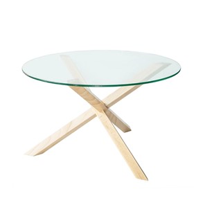 Стеклянный столик Оникс-3, Натуральный массив/Прозрачное стекло в Глазове