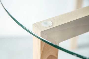 Журнальный столик Оникс-7, Натуральный массив/Прозрачное стекло в Сарапуле - предосмотр 5