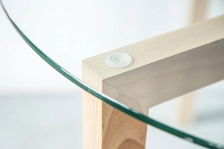 Журнальный столик Оникс-7, Натуральный массив/Прозрачное стекло в Сарапуле - изображение 5
