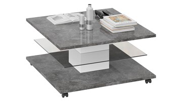 Квадратный столик Diamond тип 1 (Белый/Ателье темный глянец) в Сарапуле