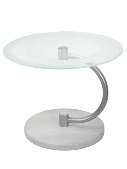 Стеклянный столик Дуэт 13Н (металлик-дуб дымчатый-прозр) в Сарапуле - изображение 1