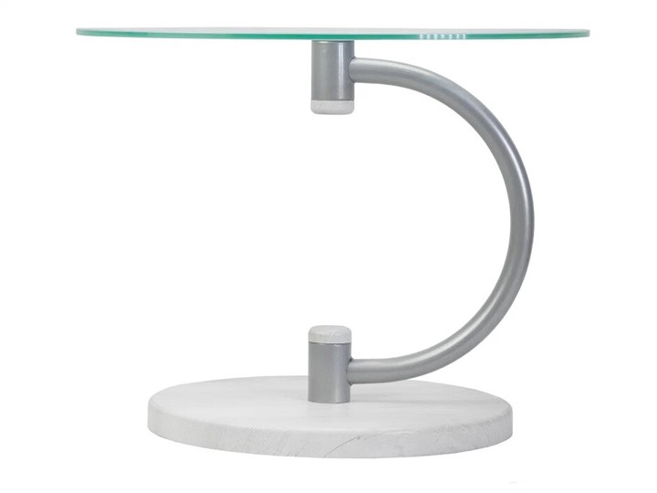 Стеклянный столик Дуэт 13Н (металлик-дуб дымчатый-прозр) в Сарапуле - изображение 2