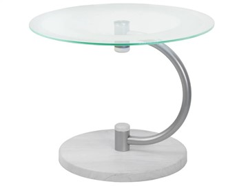 Стеклянный столик Мебелик Дуэт 13Н (металлик-дуб дымчатый-прозр) в Сарапуле