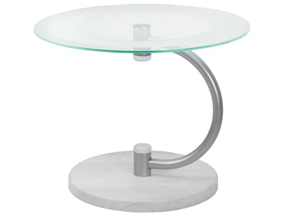 Стеклянный столик Дуэт 13Н (металлик-дуб дымчатый-прозр) в Сарапуле - изображение