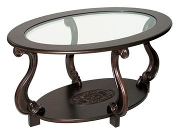 Стеклянный столик Овация-С, темно-коричневый в Ижевске