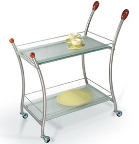 Стол сервировочный Поло, металлик/прозрачное стекло в Глазове